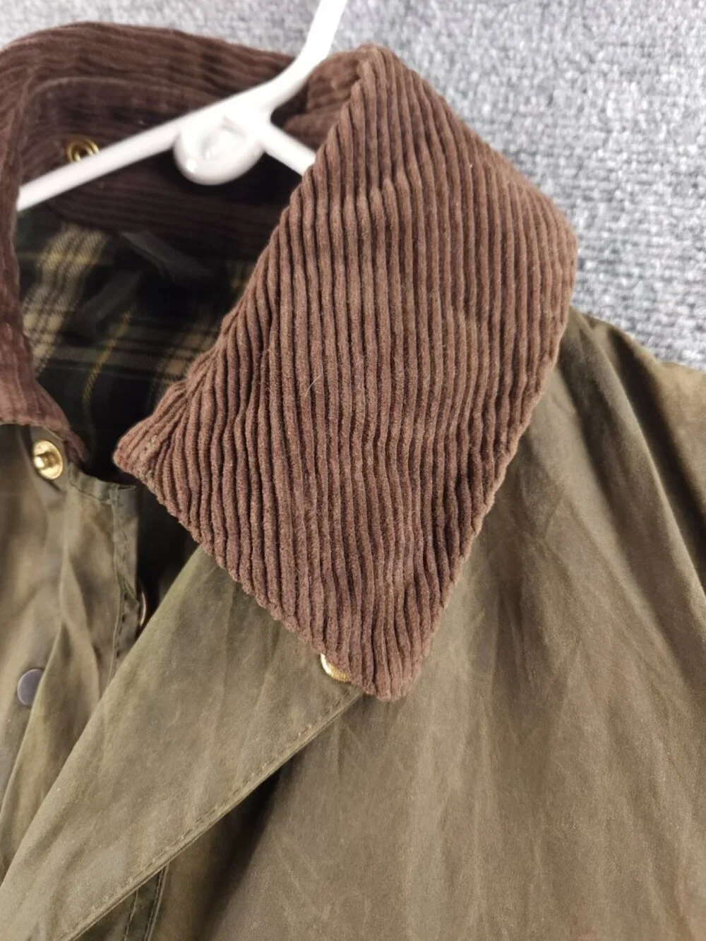Barbour A200 Border Green Size 38 Wax Jacket Men Cotton Canvas Pockets Lined